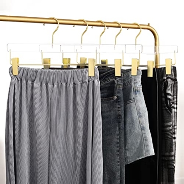 Luxurious Besser Gold Acrylic Hangers for Organized Closets