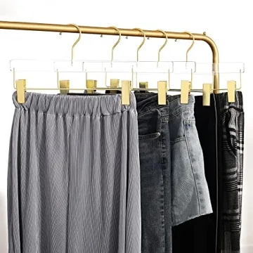 Luxurious Besser Gold Acrylic Hangers for Organized Closets