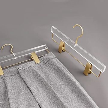 Luxurious Besser Gold Acrylic Hangers for Organized Closets