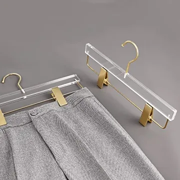 Luxurious Besser Gold Acrylic Hangers for Organized Closets