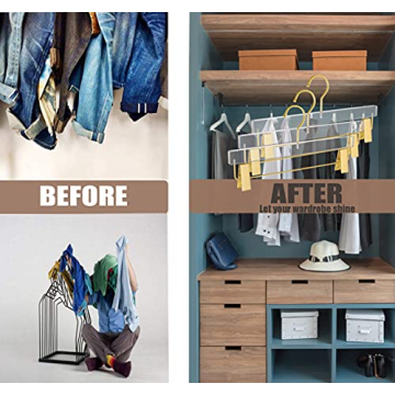 Luxurious Besser Gold Acrylic Hangers for Organized Closets