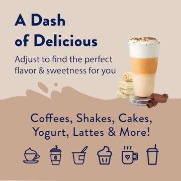 Jordan's Skinny Syrups Sugar Free Coffee Syrup, White Chocolate Mocha Flavor Mix, Zero Calorie Flavoring for Chai Latte, Protein Shake, Cocktail & More, Gluten Free, Keto Friendly, 25.4 Fl Oz, 1 Pack