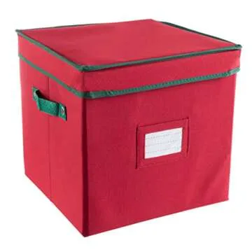 Red Christmas Decor Storage Box for 64 Ornaments