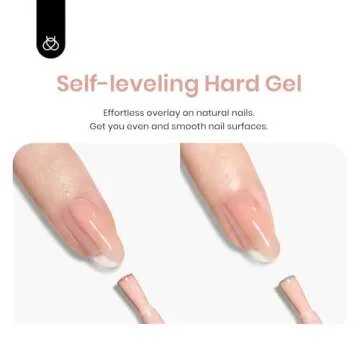 Beetles Builder Gel, 6 Colors 8 in 1 Strengthener Gel Clear Nude Pink Brown Gel Builder for Nails Hard Gel Extension Nail Gel Rhinestone False Nail Tips Glue Nail Art Design for Women