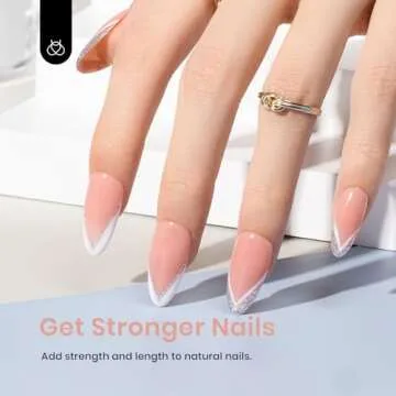 Beetles Builder Gel, 6 Colors 8 in 1 Strengthener Gel Clear Nude Pink Brown Gel Builder for Nails Hard Gel Extension Nail Gel Rhinestone False Nail Tips Glue Nail Art Design for Women