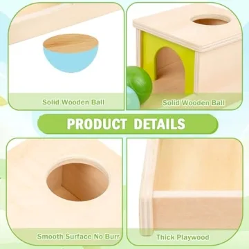 Adena Montessori Object Permanence Box with Three Balls