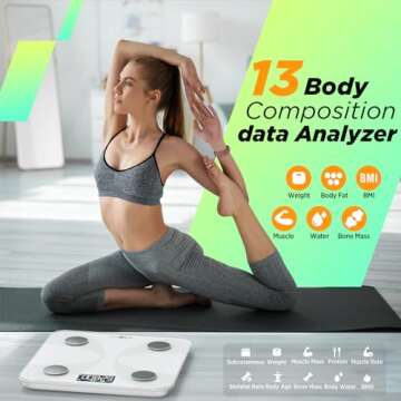 Runstar Smart Scale for Body Weight and Fat Percentage, High Accuracy Digital Bathroom Scale FSA or ...