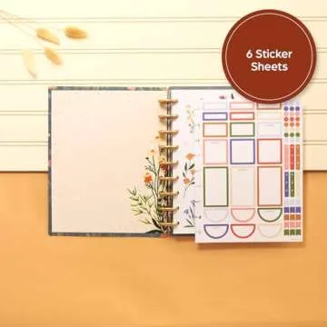 Happy Planner Disc-Bound 12-Month Planner, Jan.–Dec. 2025 Daily, Weekly, and Monthly Planner, Classic Size, Checklist Layout, Grounded Magic, 72 Pages, 12 Dividers, 2 Sticker Sheets, 7" x 9.25"