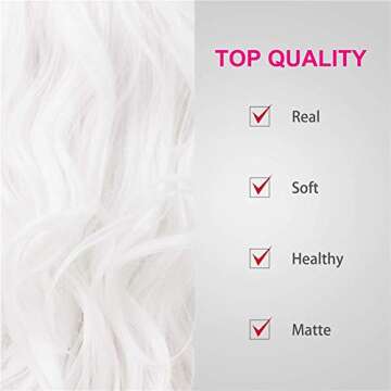 Imstyle Snow White Wig Lace Front Wigs for Women Drag Queen Party Cosplay Natural Silver White Long Fluffy Wavy Body Wave Synthetic Wig Lace Frontal Glueless Wig Cap High Density Heat Resistante Hair