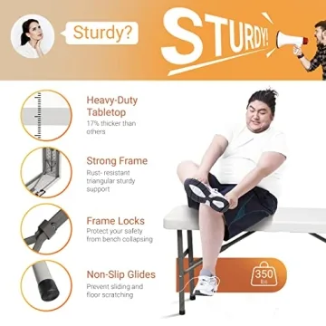 VINGLI 6 Feet Folding Bench for Outdoor & Indoor Use