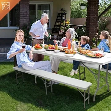 VINGLI 6 Feet Folding Bench for Outdoor & Indoor Use