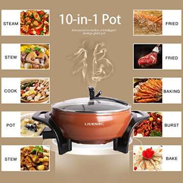 Liven Electric Skillet – Non-Stick Electric Cooking Pan