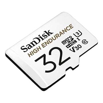 SanDisk 32GB High Endurance Video MicroSDHC Card with Adapter for Dash Cam and Home Monitoring Syste...