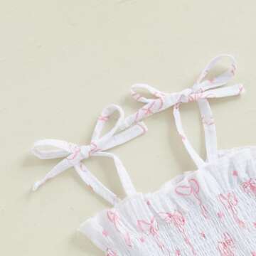 Aiwpstoin Toddler Baby Girl Clothes Tie-Up Strap Ruffle Camisole Tops Linen Pants Set Little Girls Summer Outfits (White, 6-9 Months)