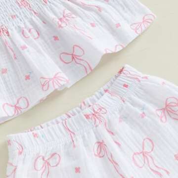 Aiwpstoin Toddler Baby Girl Clothes Tie-Up Strap Ruffle Camisole Tops Linen Pants Set Little Girls Summer Outfits (White, 6-9 Months)