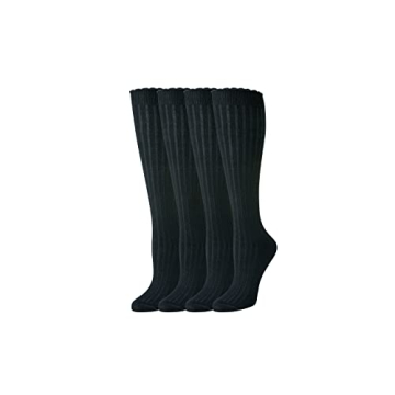 Amazon Essentials Women's Comfortable Cotton Knee High Socks - 4 Pairs