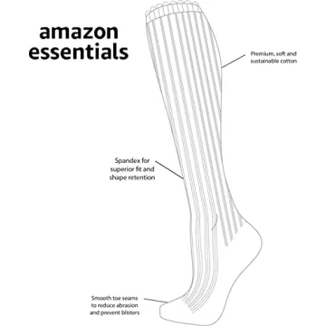 Amazon Essentials Women's Knee High Cotton Socks 4 Pairs
