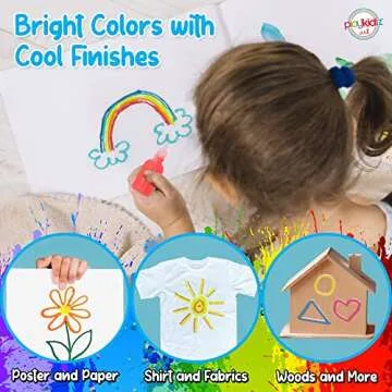 Playkidiz Puff Paint Set for Kids - 3-D Neon Fun