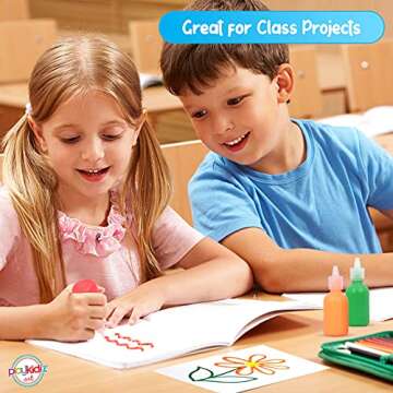 Playkidiz Puff Paint Set for Kids - 3-D Neon Fun