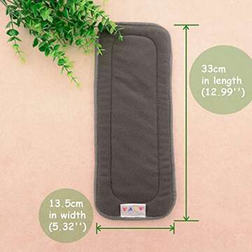 AlVABABY 12pcs Cloth Diaper Inserts,5-Layer Inserts,Reusable Liners for Baby Cloth Diapers12ZTN