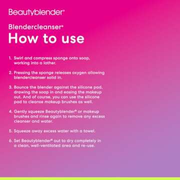 Beautyblender® | Blendercleanser® Solid Lavender Makeup Sponge & Brush Cleanser + Silicone Scrub Mat, Cleansing Tool & Scented Makeup Sponge Cleaner, Vegan, Cruelty Free, Made in the USA, 1 oz
