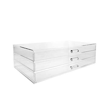 Ikee Design Large Acrylic Jewelry Organizer with 3 Drawers