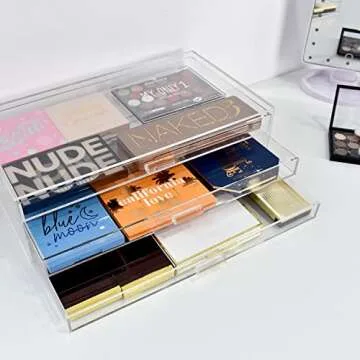 Ikee Design Large Acrylic Jewelry Organizer with 3 Drawers