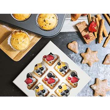 Eupako 10x10x2.5-Cookie-Boxes-with-Window - 15 Pack White-Strawberry-Boxes-Bakery-Pie-Boxes for Pies, Cakes, Pastry dessert and donut