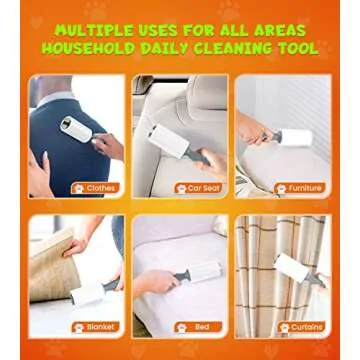 KONIZY Lint Rollers for Pet Hair Extra Sticky, 500 Sheets Mega Value Set Lint Roller with 2 Upgraded Handles, 6 Rollers Portable Pet Lint Remover for Clothes, Furniture, Carpet, Dog & Cat Hair Removal