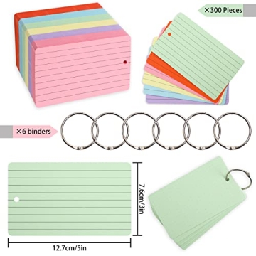 Whaline 300 Index Cards Set for Studying and Organization