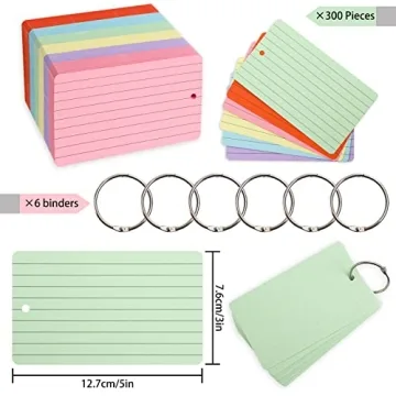 Whaline 300 Index Cards Set for Studying and Organization