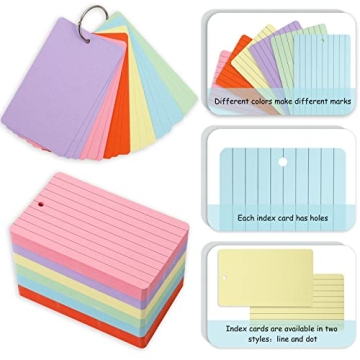 Whaline 300 Index Cards Set for Studying and Organization