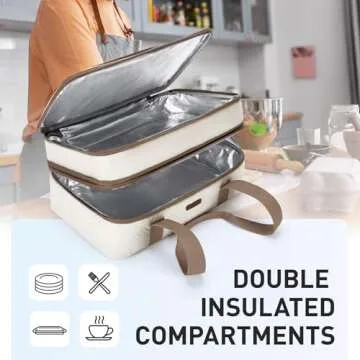 TOURIT Double Decker Insulated Casserole Carrier for Food