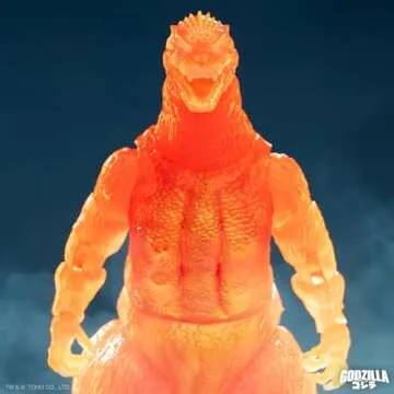 Super7 ULTIMATES! Toho Blazing Godzilla (1200º Clear Orange) - 8" Toho Godzilla Action Figure Classic Movie Collectibles and Retro Toys