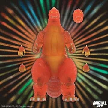 Super7 ULTIMATES! Toho Blazing Godzilla (1200º Clear Orange) - 8" Toho Godzilla Action Figure Classic Movie Collectibles and Retro Toys