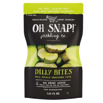 OH SNAP! Dilly Bites (12 Pack) - Dill Pickle Snacking Cuts - Fresh Packed Ready To Eat Pickle Bites ...