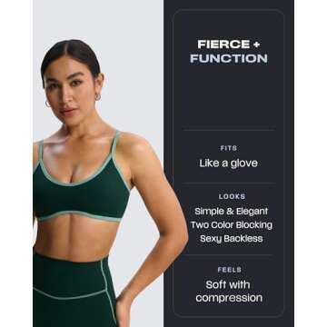 Chic Aoxjox Women's Color Block Sports Bra for Fitness