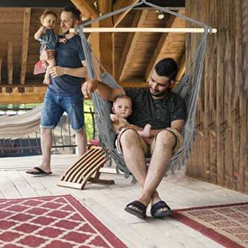 E EVERKING Hammock Chair with Cushions for Indoor Outdoor Comfort