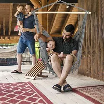 E EVERKING Hammock Chair with Cushions for Indoor Outdoor Comfort