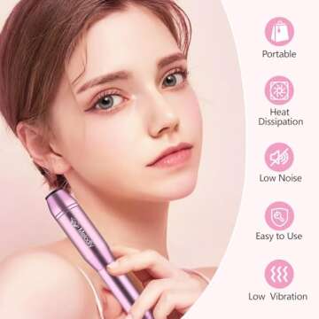 Melodly Electric Nail Drill, Professional Acrylic Nail Drill Machine for Gel, Acrylic Nails, Portable USB Electric Nail File Efile Set with Iridescent Nail Drill Bits, Manicure Pedicure Nail Tools