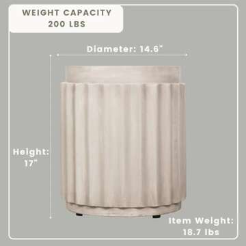 Afterglow Terrafab Outdoor Round Side Table - Versatile & Stylish