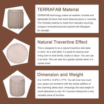 Afterglow Terrafab Outdoor Round Side Table - Versatile & Stylish