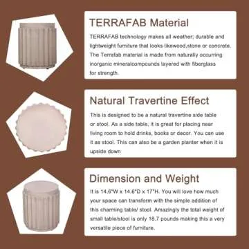 Afterglow Terrafab Outdoor Round Side Table - Versatile & Stylish