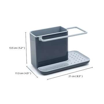 Joseph Joseph Sink Caddy Kitchen Sink Organizer Sponge Holder Dishwasher-Safe, Regular, Gray