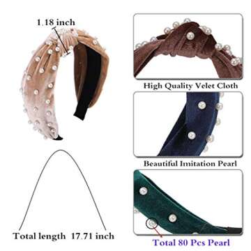 Elegant Pearl Velvet Headband for Women Stylish Hair Accessory
