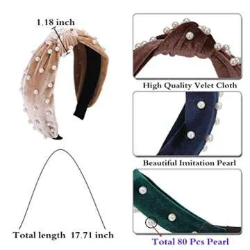 Elegant Pearl Velvet Headband for Women Stylish Hair Accessory