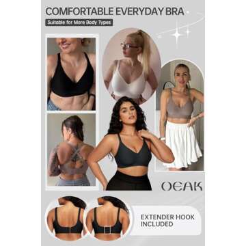 OEAK Women Push Up Bras Wireless Full Coverage Comfort