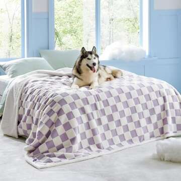 Lesure Waterproof Dog Blanket for Large Dogs - Washable Double Sided
