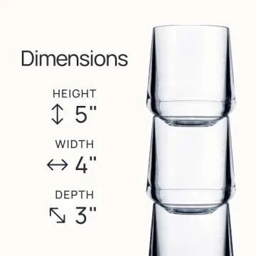 Drinique Unbreakable Stemless Wine Glasses (Case of 24) 12oz Tritan Plastic Stemless Glassware for Indoor or Outdoor Use - Amber