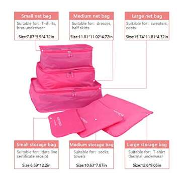 PHABULS Packing Cubes Lightweight 6 Set Travel Bag Organizer for Luggage Foldable Suitcase Organizer...